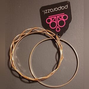 Rose Gold Bangle Bracelet Set - Women's Stackable Bangles
